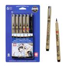 Canetas Fineliner SAKURA Pigma Micron Manga Comic Pro, pacote com 6 Canetas Fineliner SAKURA Pigma Micron Manga Comic Pro, pacote com 6