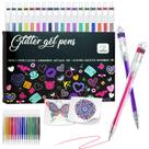 Canetas gel com glitter JIZHIYUAN 18 cores com refis