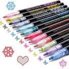 Canetas Glitter ZUBOND - Pacote com 12 Marcadores para Desenho e Contorno Canetas Glitter ZUBOND - Pacote com 12 Marcadores para Desenho e Contorno