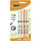 Canetas iluminadoras BIC Grip com tecnologia anti-secagem, 4 cores, pacote com 4