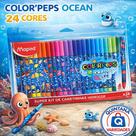 Canetinha 24 Cores Lavável ColorPeps Ocean Não Resseca Ponta Resistente