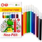 Canetinha Compactor 12 Cores Neo Pen Gigante Hidrocor