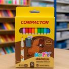 Canetinha Hidrocor Compactor Neo Pen Capivara 12 Cores Super Lavável e Resistente-