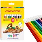 Canetinha Hidrografica Escolar Gigante 12 Cores Compactor