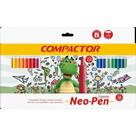 Canetinha Hidrográfica Neo Pen Gigante 36 Cores COMPACTOR