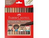 Canetinha Vai e Vem Faber-Castell Tons de Pele 12 Cores - 15.0112Vvcczf