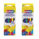 Canetinhas Hidrográficas 6 Cores Acrilex Kit 2 Caixas