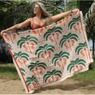Canga De Praia COQUEIRO E ONÇAS Com Franjinha Premium
