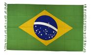 Canga De Praia Estampada Bandeira Do Brasil Lisa Poliéster 160cm X 110cm