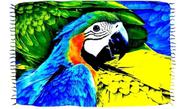 Canga de Praia Tropical Animais - Azul Claro/Verde