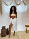 Canga Saída de Praia Branca Franja Brilho Feminina Versátil e Elegante