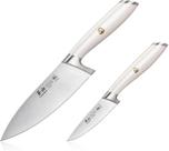 Cangshan Conjunto De Facas Profissional Helena Serie 2 Peças Aço Alemão Forjado Branco Cangshan Conjunto De Facas Profissional Helena Serie 2 Peças Aço Alemão Forjado Branco