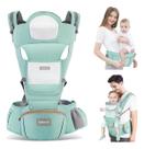 Canguru Elegance 7 Posições Para Passeio c/Bebê Mucca Ergonômico Verde Água