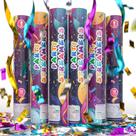 Canhão de Confetes Streamer para Festa - Pacote com 6 Unidades (30cm)