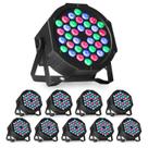 Canhão Led Refletor Strobo 36 Leds 3 Watts Rgb Dmx Bivolt - Kit 10 unidades