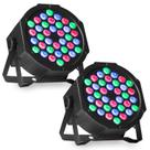 Canhão Led Refletor Strobo 36 Leds 3 Watts Rgb Dmx Bivolt - Kit 2 unidades