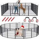 Canil Dobrável para Cães Mr IRONSTONE 81 cm de Altura com 16 Painéis Antiferrugem