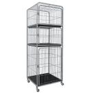 Canil Gaiola Vertical Mega 3 Lugares Prata Cachorro Pet Tosa