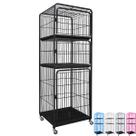 Canil Gaiola Vertical Mega 3 Lugares Preto Cachorro Pet Tosa