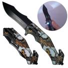 Canivete com Lâmina Inox, Quebra-Vidro, Cortador de Galhos e Capinha Protetora SLKD350