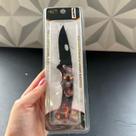 Canivete decorado com caveira cabo estampado Multiuso que fecha faca de inox presente dia dos Pais namorado preto cavera