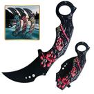 Canivete Faca Karambit Curvado Semi Automático Com Clip Alto Padrão Luxuoso Dobrável SLKD322