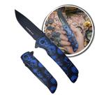 Canivete Faca Semiautomático Estampa Caveira Zumbi Bolso Dobrável Lâmina Afiada Aço Inox SLKD105