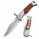Canivete Inox Pescaria Caça Com Trava Estilo AK47 CCCP Bolso Cinto Dobrável Com Presilha Madeira