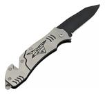 Canivete Multiuso Aço Inox Retrátil Dobrável Portátil 17cm -