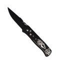 canivete preto c/ trava lamina de inox drop point mosca fuller