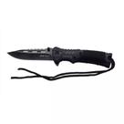 Canivete Semi Automático Com Paracord Pederneira e Clip de Bolso