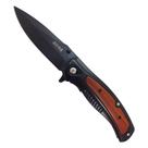 Canivete Tático Militar Semi Automático Black Cabo Madeira Canivete Tático Militar Semi Automático Black Cabo Madeira