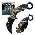 Canivete Tipo Faca Karambit Curvado Semi Automático Com Clip Alto Padrão LuxuAbertura Rápida SLKD322