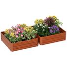 Canteiro Elevado de Metal Outsunny 84x84x30 cm 2 Peças
