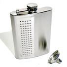 Cantil de Bolso Decorado em Inox + Funil, 230ml ideal para Cachaça, Wisk, etc