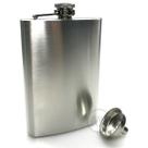 Cantil Inox 260ml + Funil Garrafa Whiskeira Whisky Bolso Bar (9oz) Prata