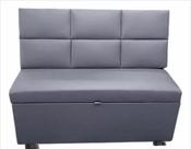 Canto Alemão 120x45 Quadriculado Quadrado material sintético ou Suede Sala pequena