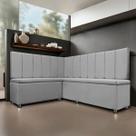 Canto Alemão 4 Lugares para Lanchonete 1,25x1,60m Liso Cinza Claro SOFA STORE