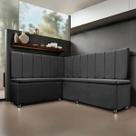 Canto Alemão 4 Lugares para Lanchonete 1,25x1,60m Liso Cinza SOFA STORE