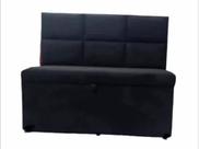 Canto Alemão Conjunto Baú Encosto Ripado Suede 150x45cm