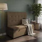 Canto Alemão Recamier Bau + Painel Madri 160cm Suede Marrom - Inova Decor