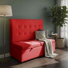 Canto Alemão Recamier Bau + Painel Madri 160cm Suede Vermelho - Inova Decor