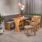 Canto Alemão Romeo 6 Lugares Mel/Grafite - Viero Móveis