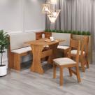 Canto Alemão Romeo 6 Lugares Mel/Marfim - Viero Móveis