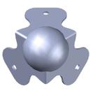 Canto Bola Para Case P-2 Zincado Metal Fecho Pequeno