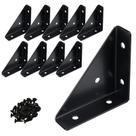 Cantoneira de Reforço Paoleju 6,5 cm em Aço Triangular, Kit com 10 Unidades, Preto