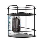 Cantoneira dupla de metal black com adesivo 3M