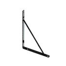 Cantoneira Mão Francesa 27cm Preta Para Suporte De Prateleiras - Triangular Resistente