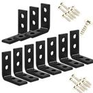 Cantoneira Metálica Preta 3x3cm Kit com 10 Peças + Parafusos 3,5x16mm Reforço para Móveis