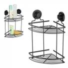 Cantoneira Organizador Duplo Porta Shampoo Ventosa Black